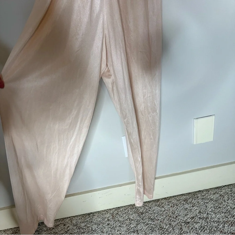 UNDERCOVER WEAR Vintage Pale Pink Boudoir Romper Jumpsuit Pants Slip Size Medium - Picture 7 of 12